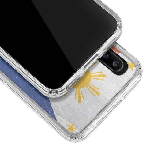 Philippines Flag Distressed Galaxy A30 Clear Case